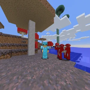 Первая натурально-грибная корова в натуральном грибном биоме на Фантастикcraft!