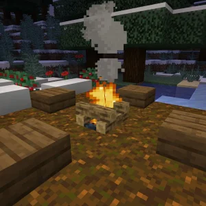 Minecraft 1.14. Костёр в последней версии текстуры.
